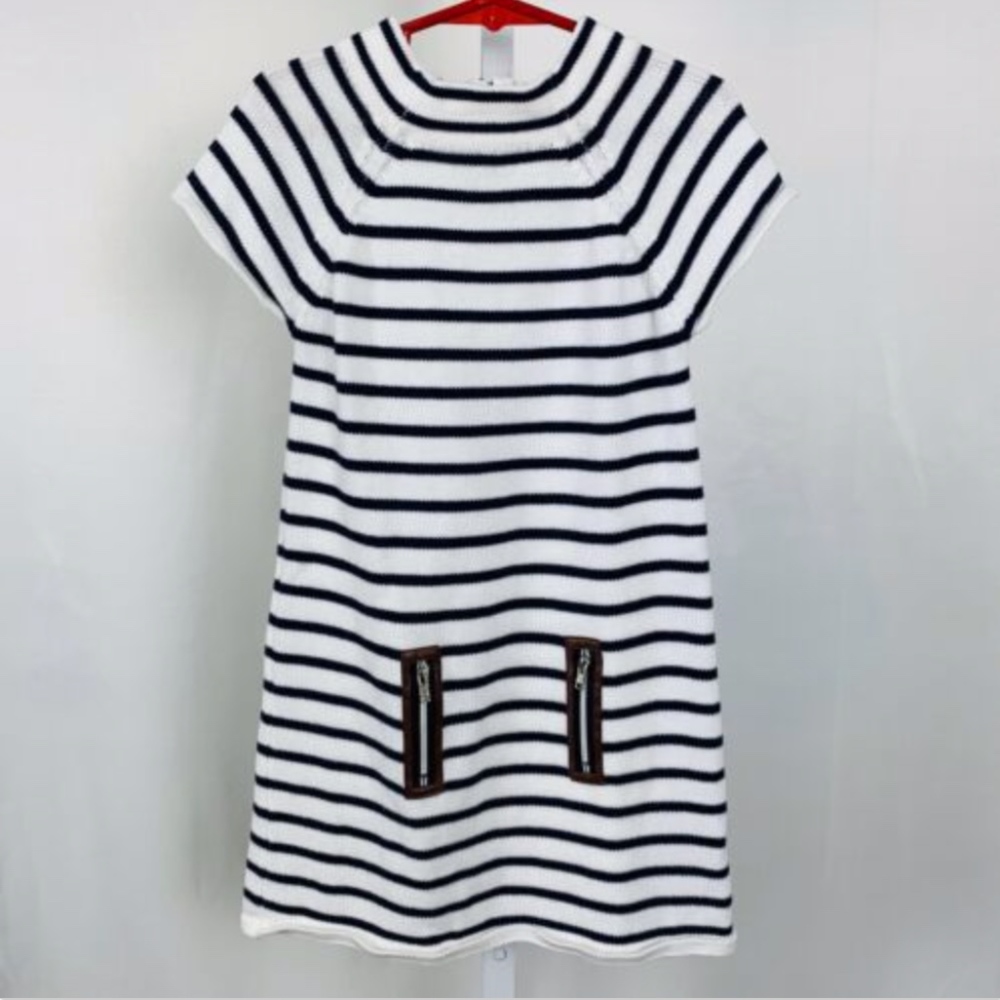 Willow Blossom Short Slv Striped Sweater Dress M